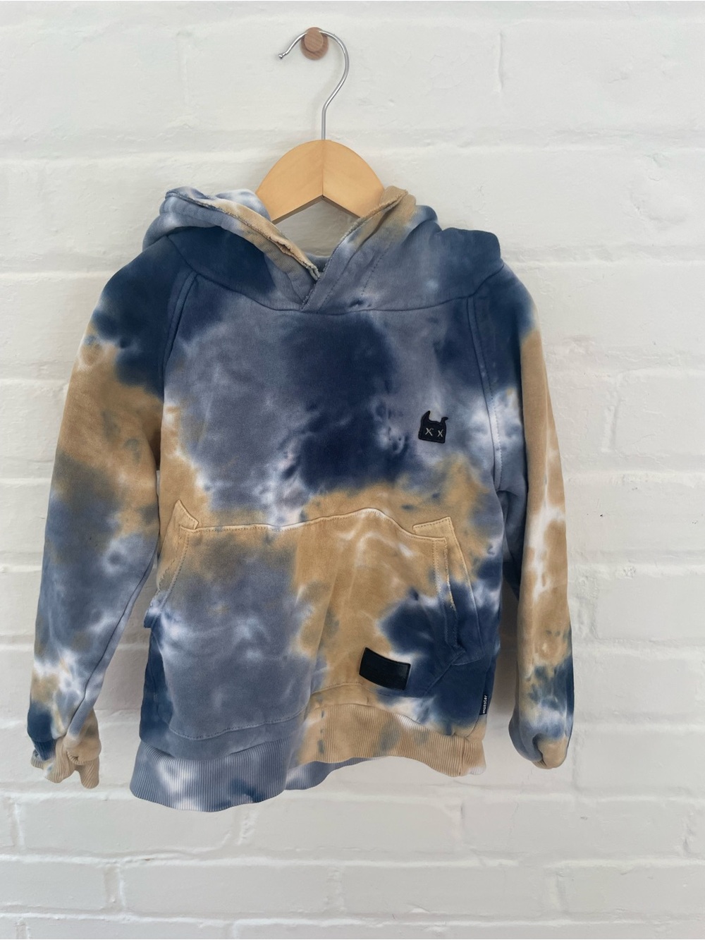 Munster Tie-Dye Hoodie in Blue and Tan